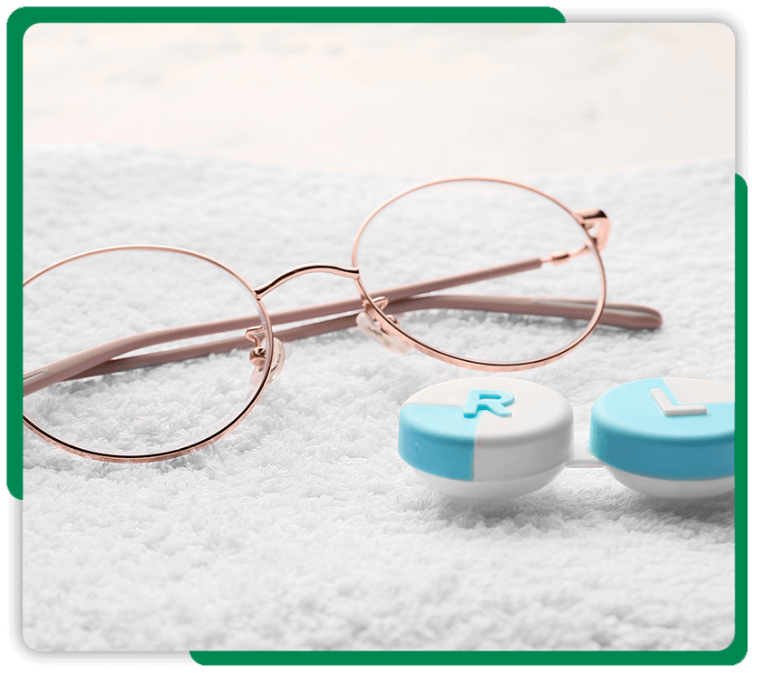 eyeglasses and contact lens at Lusk Eye Specialists
